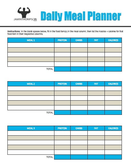 google sheets template for macro meal planning